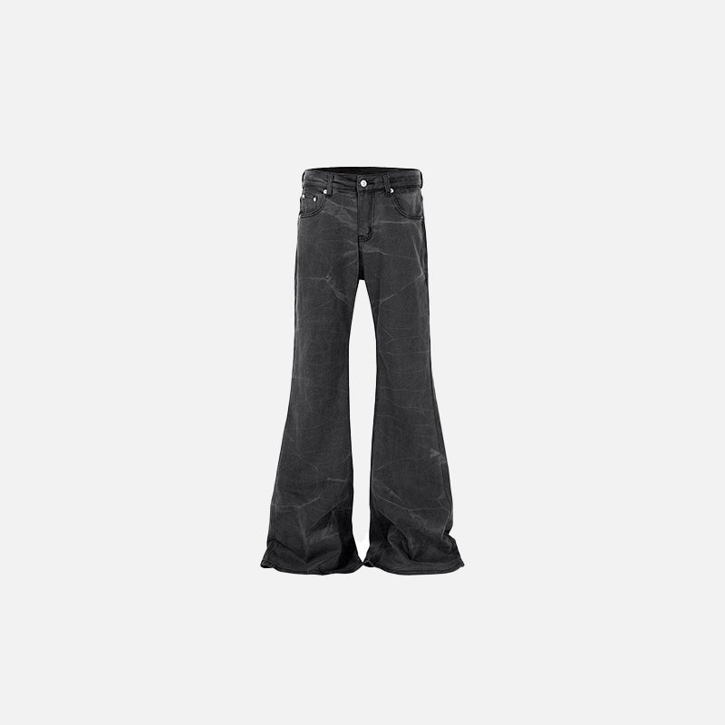 İspanyol Paça Zebra Desenli Jean Pantolon, önden görünüm — Navra Wear