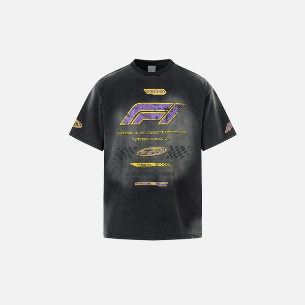 F1 Grit-Style Insulated Print Stamped Tie Race T-Shirt
