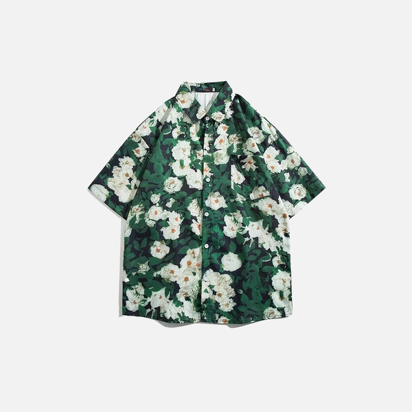 Blossom Retro Beach Short Sleeve Top