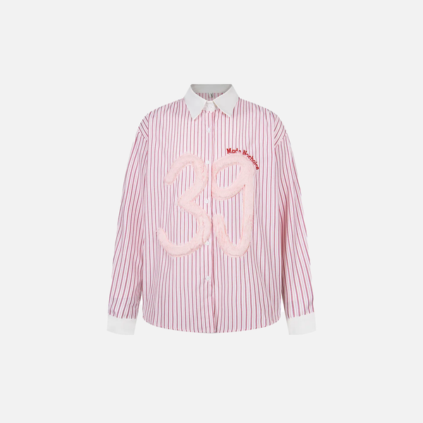 Stitch-Accent Stripe Long Sleeve Top