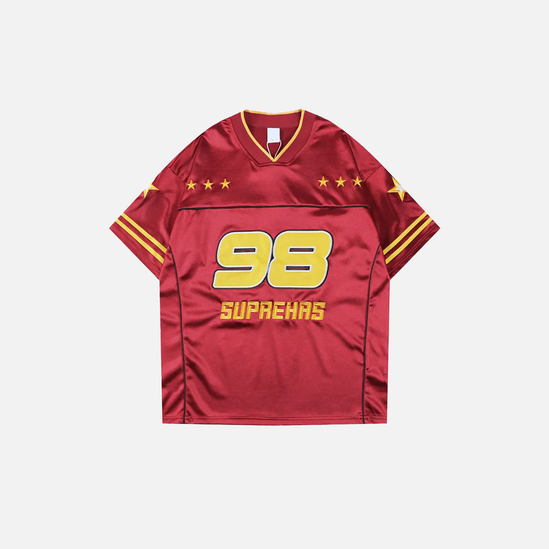 Current Street-Culture Celestial Mosaic Jersey Checkered-Flag T-Shirt