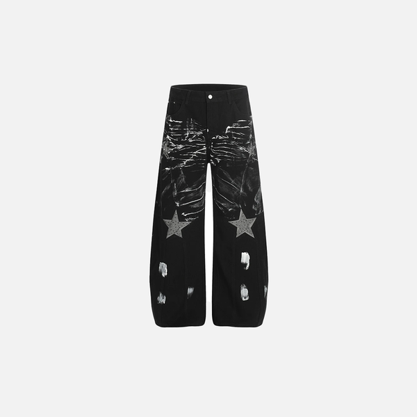 Metro Black Diamond Stellar Mosaic Bell Leg Denim