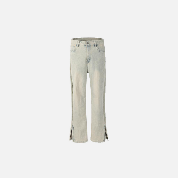 Y2K Yıkanmış İspanyol Paça Jean Pantolon, önden görünüm — Navra Wear
