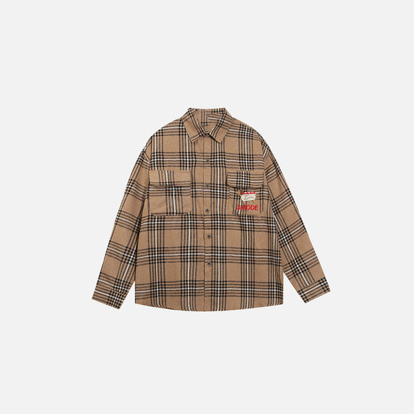 Patchwork Cep Detaylı Gömlek, önden görünüm — Navra Wear