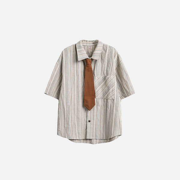 Kadın Çizgili Gömlek, önden görünüm — Navra Wear