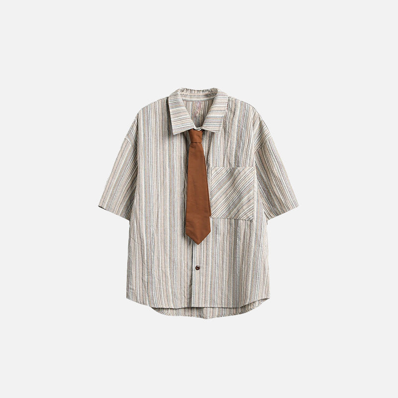 Kadın Çizgili Gömlek, önden görünüm — Navra Wear