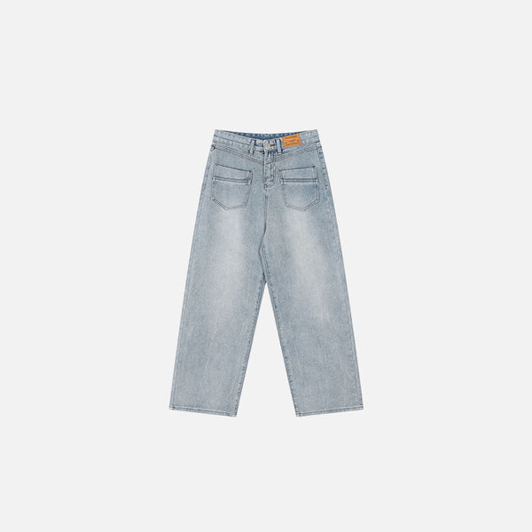 Düz Kesim Jean Pantolon, önden görünüm — Navra Wear