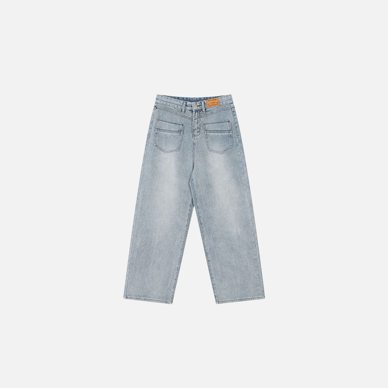 Düz Kesim Jean Pantolon, önden görünüm — Navra Wear