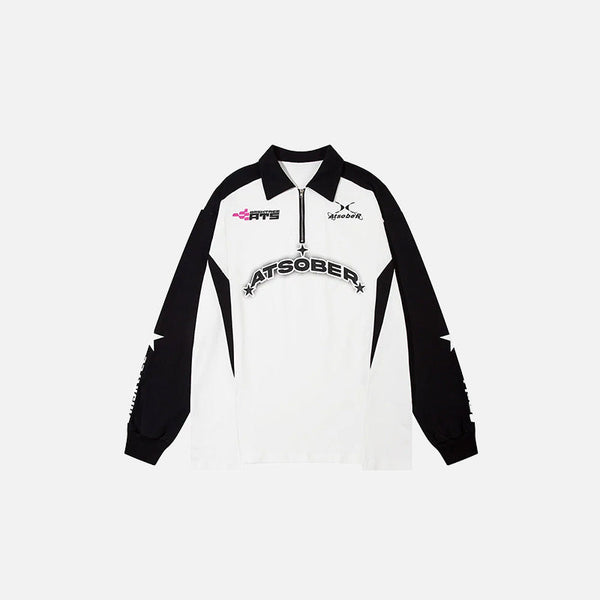 Yıldız Baskılı Fermuarlı Sweatshirt, önden görünüm — Navra Wear