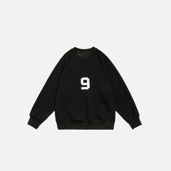 Numara Baskılı Sweatshirt, önden görünüm — Navra Wear