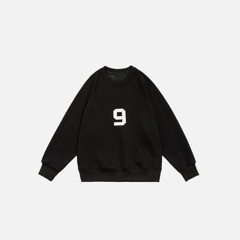 Numara Baskılı Sweatshirt, önden görünüm — Navra Wear