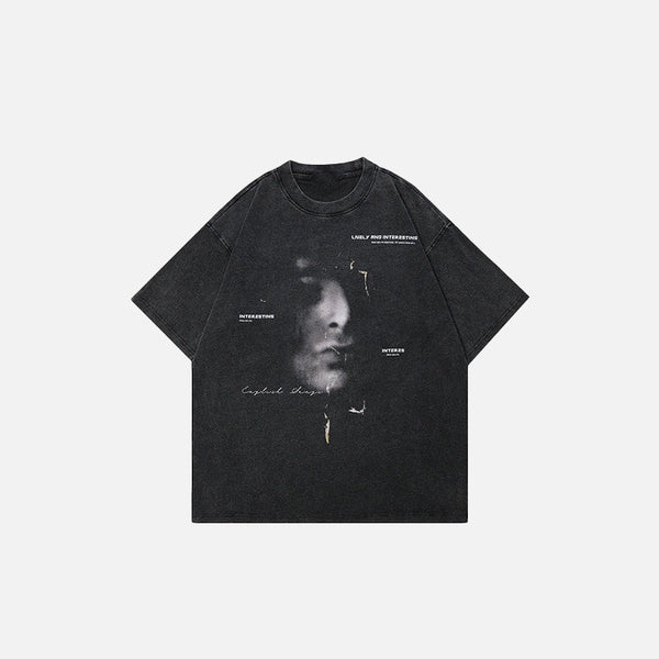 Yıkanmış Basic Tişört, önden görünüm — Navra Wear