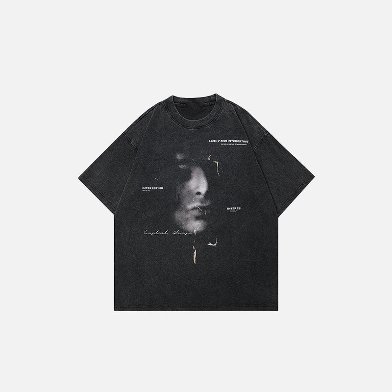 Yıkanmış Basic Tişört, önden görünüm — Navra Wear