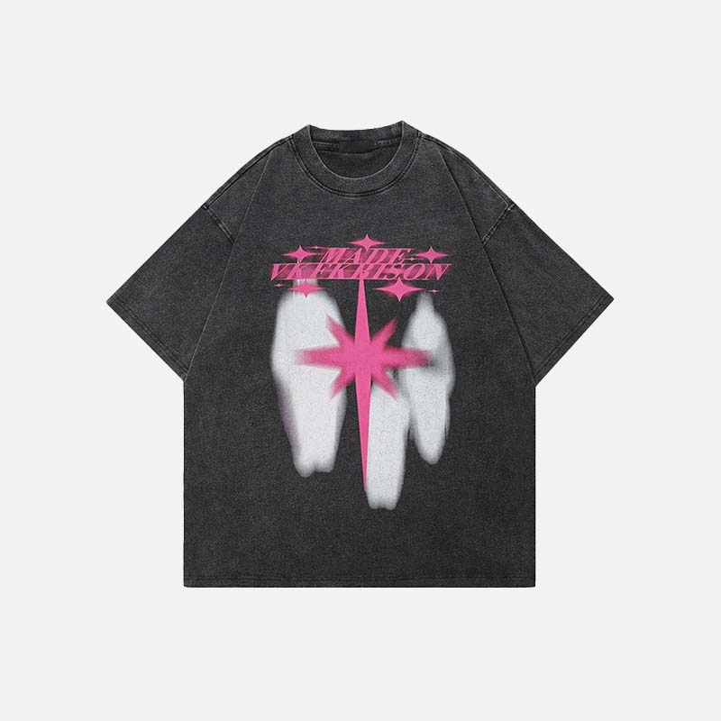 Wide-Body Shadow Designed Cotton T-Shirt