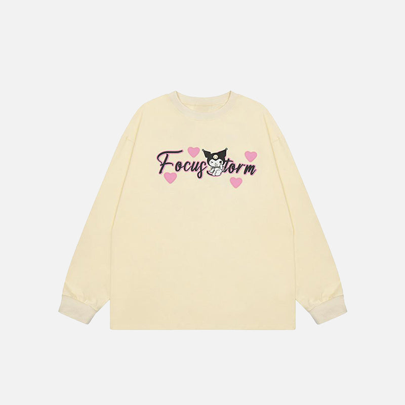 Long-sleeved Hearts Love T-Shirt