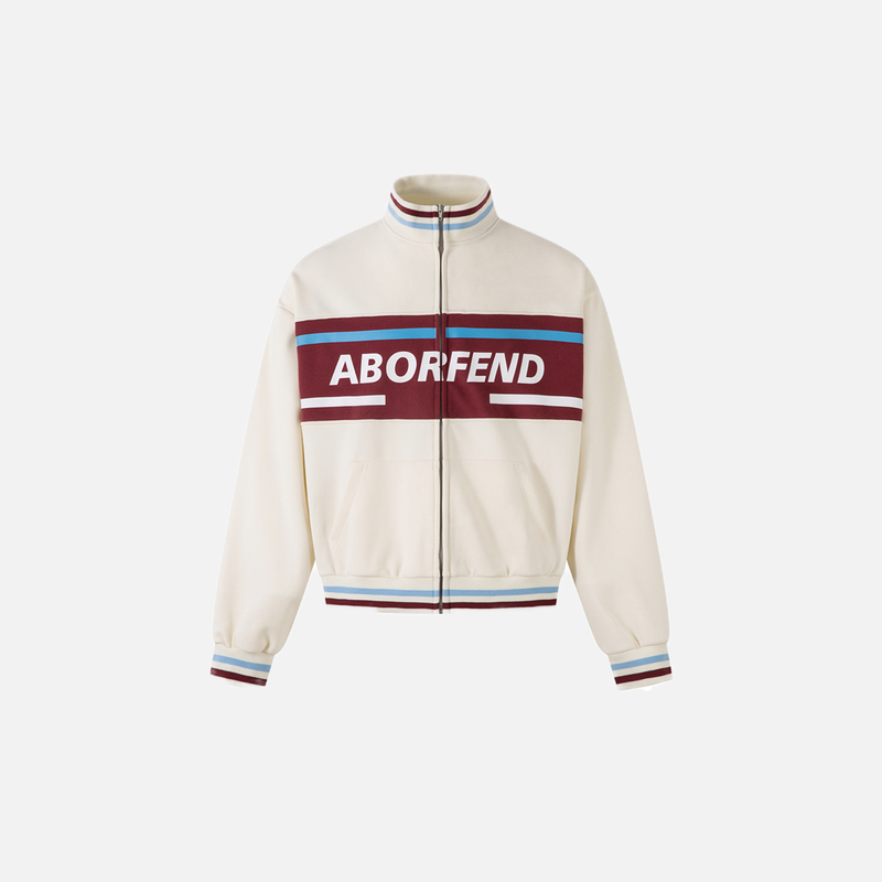 Tone Block Script Zip Sweatshirt