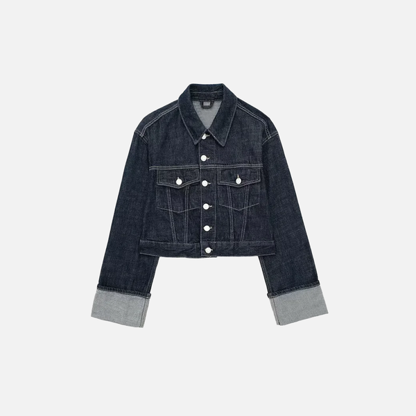 Heritage Chic Indigo Lapel Denim Jacket