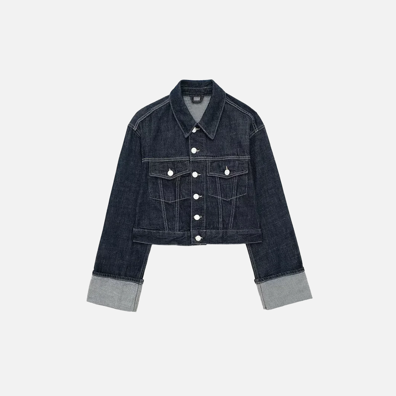 Heritage Chic Indigo Lapel Denim Jacket
