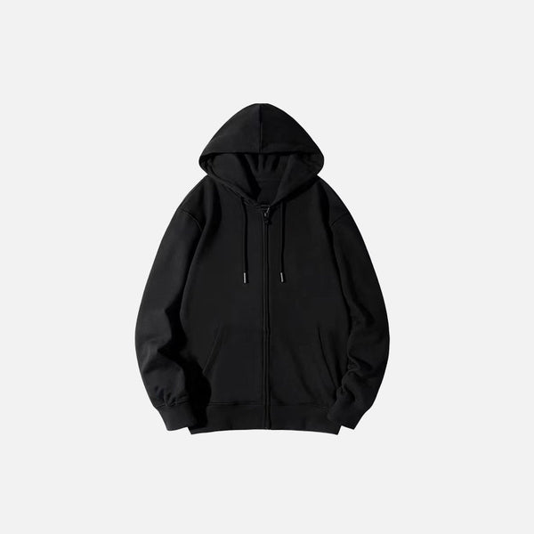 Zip-Up Cardigan Solid Sweatshirt