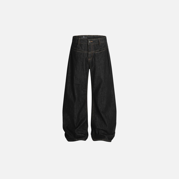 Plain Tone Classic Dark Relaxed Bell Leg Denim