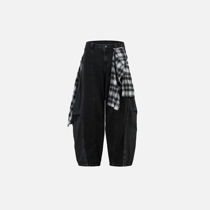 Removable Mosaic Faded Relaxed Bell Leg Denim
