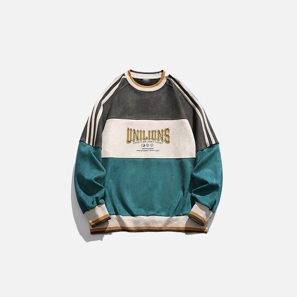 Patchwork Oversize Sweatshirt, önden görünüm — Navra Wear