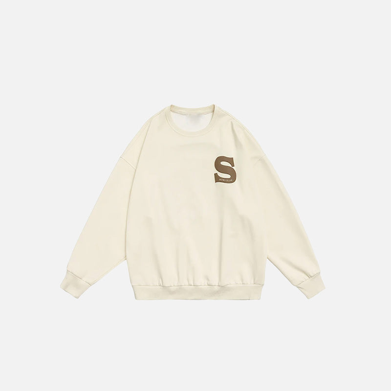 Harf Baskılı Sweatshirt, önden görünüm — Navra Wear