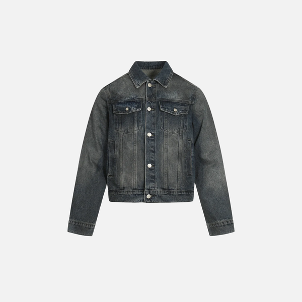 2000s Faded Single-Breasted Washed Denim Jacket