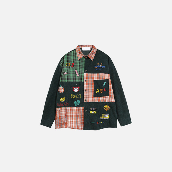 Patchwork Gömlek, önden görünüm — Navra Wear