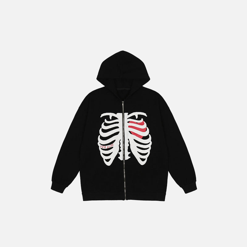 Torso Skeleton Zip-Up Sweatshirt