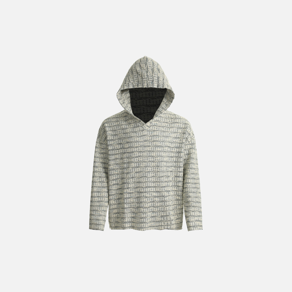 Retro Knit Stripe Hood Sweatshirt