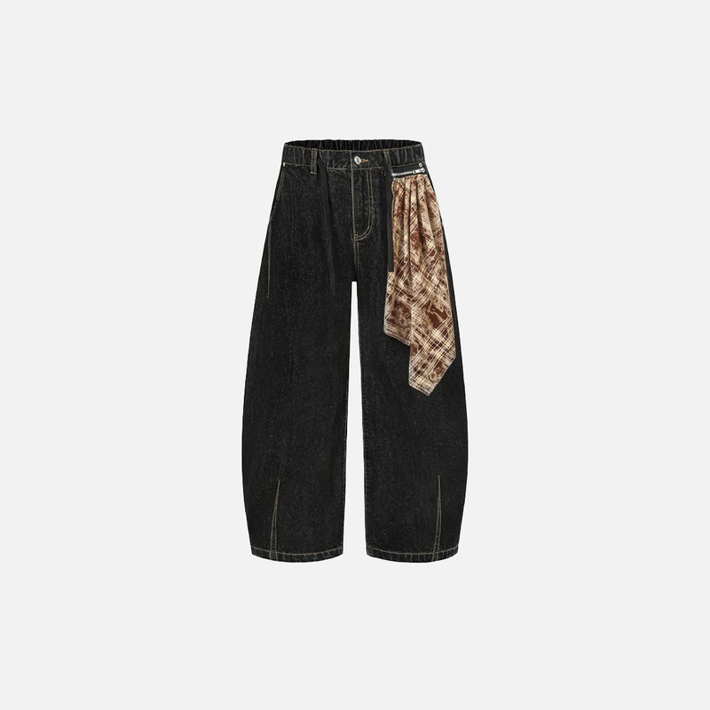 Gothing Dark Wash Mosaic Bell Leg Denim