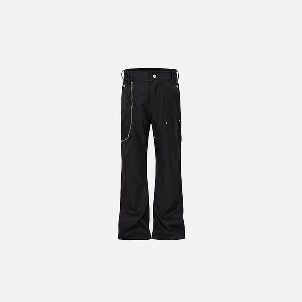 İspanyol Paça Zincir Baskılı Jean Pantolon, önden görünüm — Navra Wear