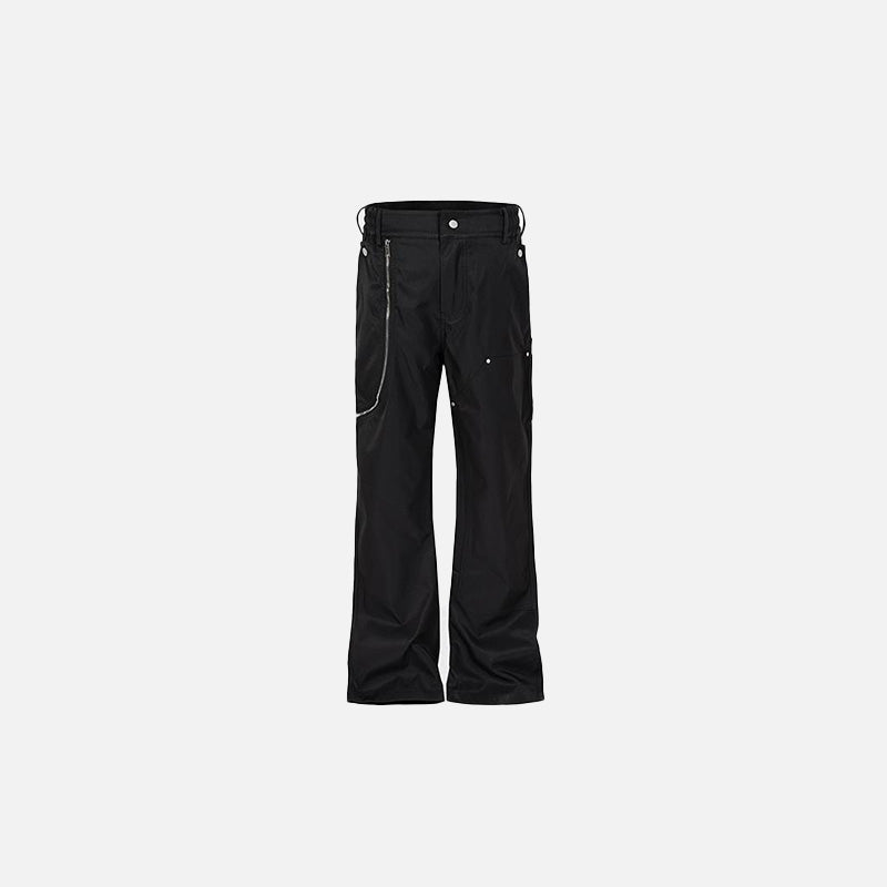 İspanyol Paça Zincir Baskılı Jean Pantolon, önden görünüm — Navra Wear