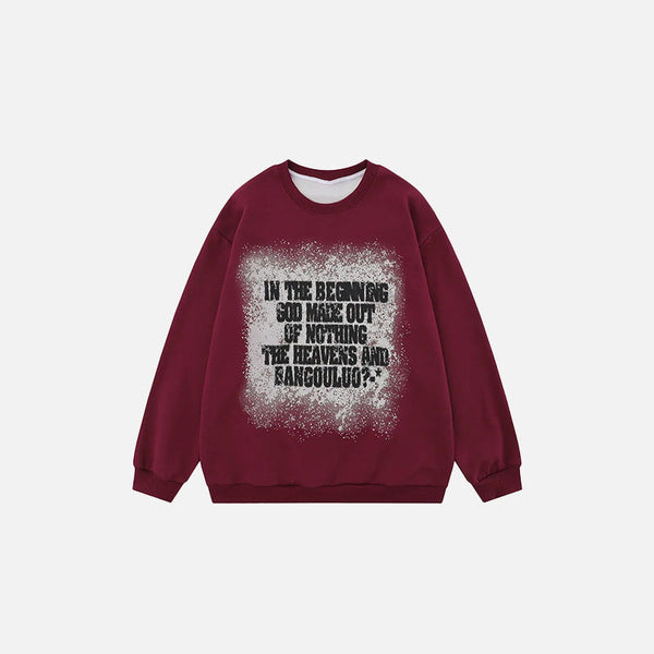 Baskılı Basic Sweatshirt, önden görünüm — Navra Wear