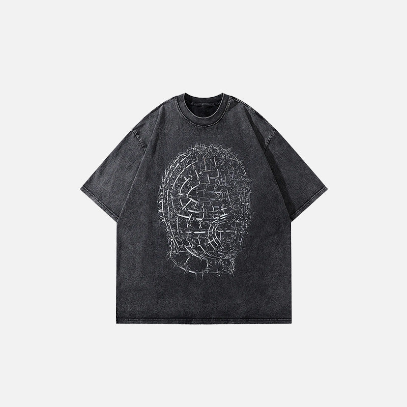 Gotik Baskılı Oversize Tişört, önden görünüm — Navra Wear