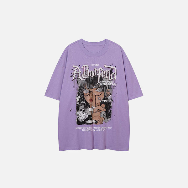 Vintage Portre Baskılı Tişört, önden görünüm — Navra Wear