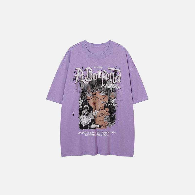 Vintage Portre Baskılı Tişört, önden görünüm — Navra Wear
