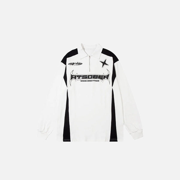 Y2K Yıldız Baskılı Sweatshirt, önden görünüm — Navra Wear