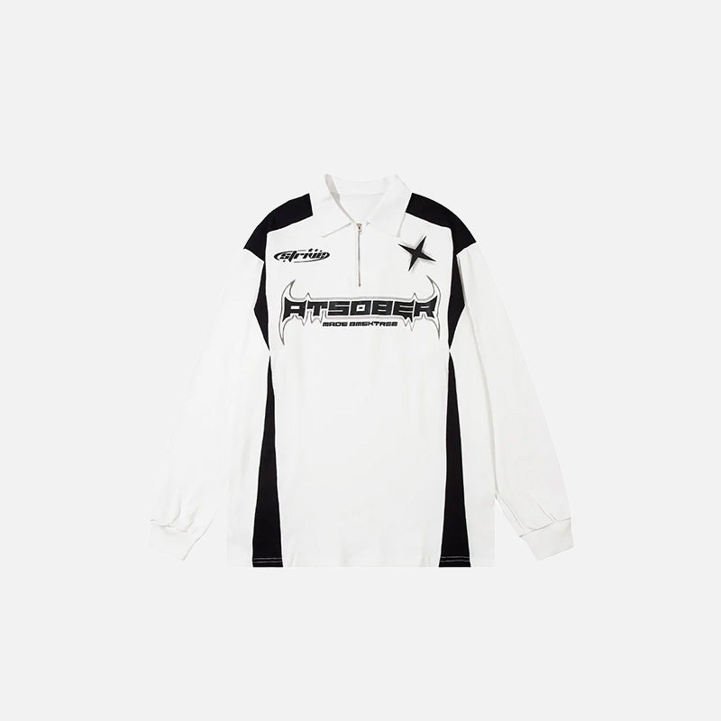 Y2K Yıldız Baskılı Sweatshirt, önden görünüm — Navra Wear