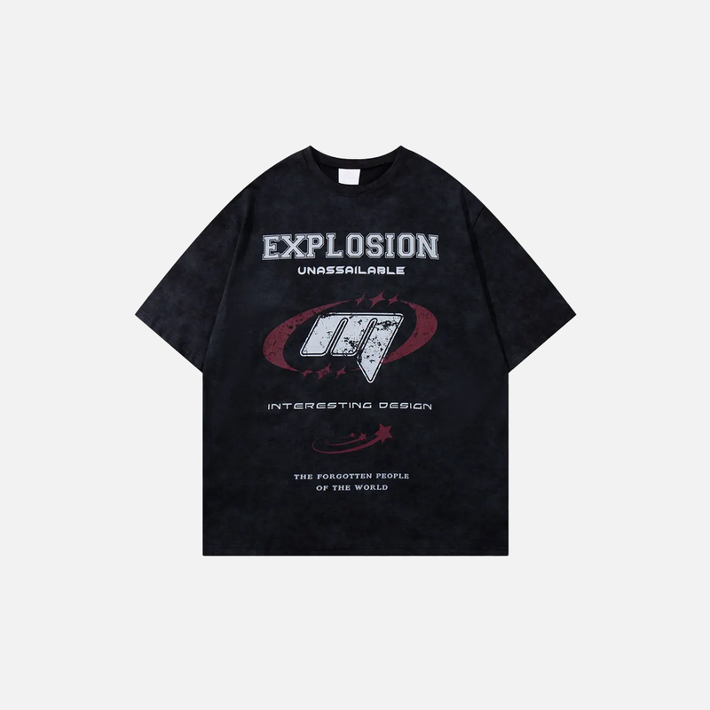 Underground Frosted Rebel-Cut Artwork Cotton Oversized T-Shirt
