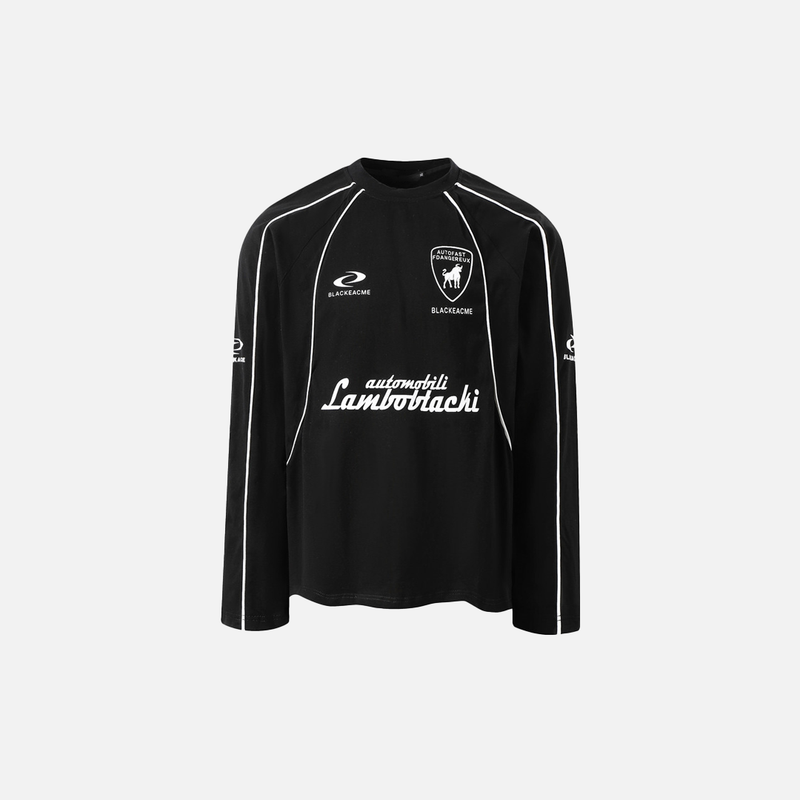 Polished Wide-Body Letter Print Long Sleeve Game-Day T-Shirt