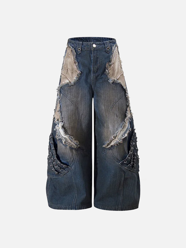 Heritage Torn Rinse Mosaic Denim