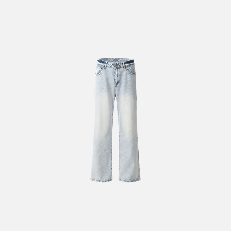 Yıkanmış Baggy Jean Pantolon, önden görünüm — Navra Wear