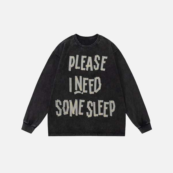Black Lightweight Artwork Patterned Long Sleeve T-Shirt