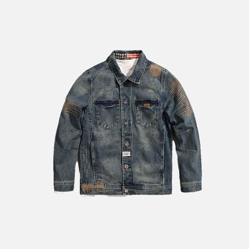 Breathable Classic Embroidered Western Denim Jacket