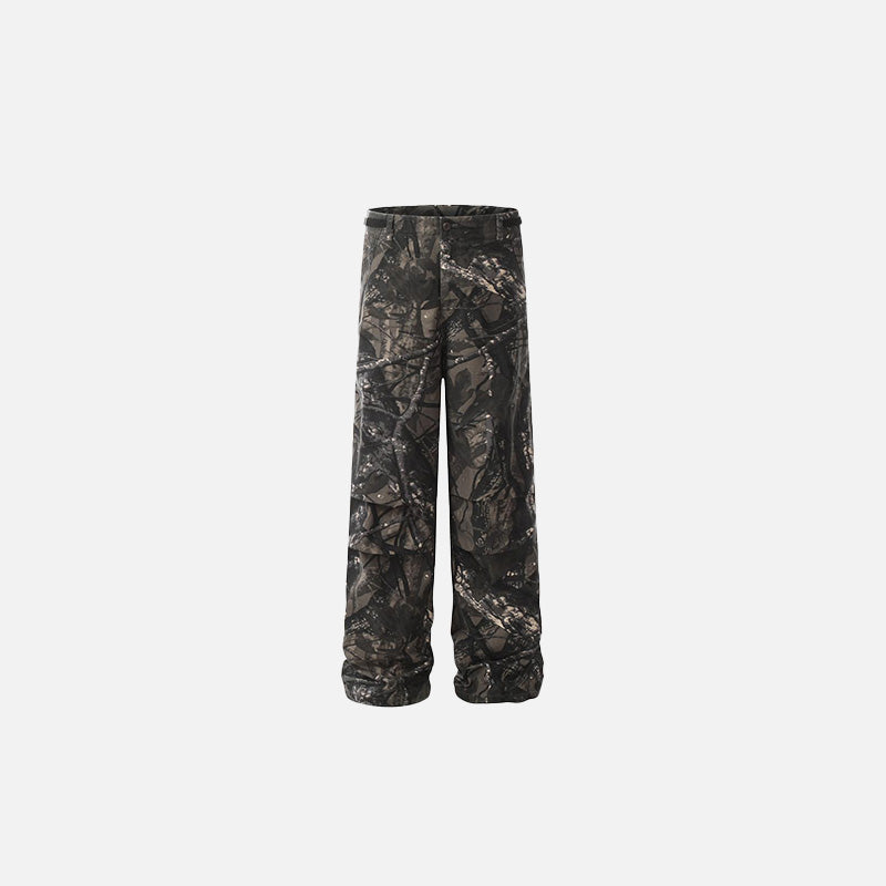 Çok Cepli Orman Baskılı Kargo Pantolon, önden görünüm — Navra Wear