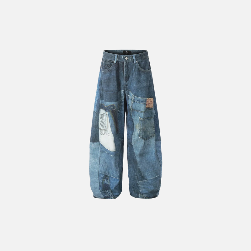 Metro Faded Relaxed Bell Leg Utility Denim