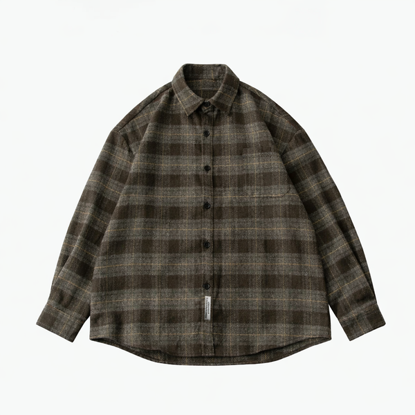 Premium Vintage Plaid Coat-Style Top