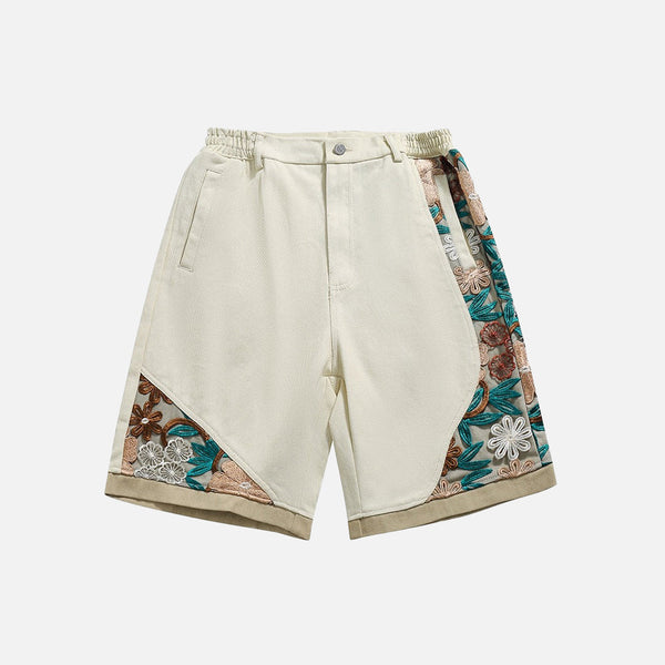 Garden Quilt Denim Shorts
